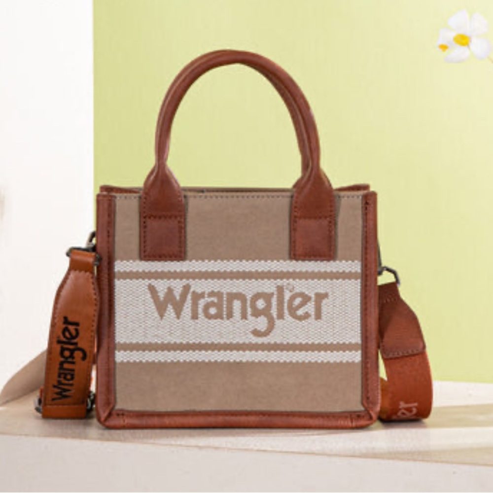 Wrangler Tan and Brown Mini Tote Bag